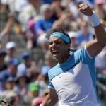 Rafael Nadal celebra su victoria ante Kei Nishikori