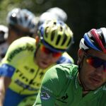 El ciclista español del equipo katusha, Joaquím "Purito"Rodriguez (dcha), durante la decimo sexta etapa de la Vuelta Ciclista a España