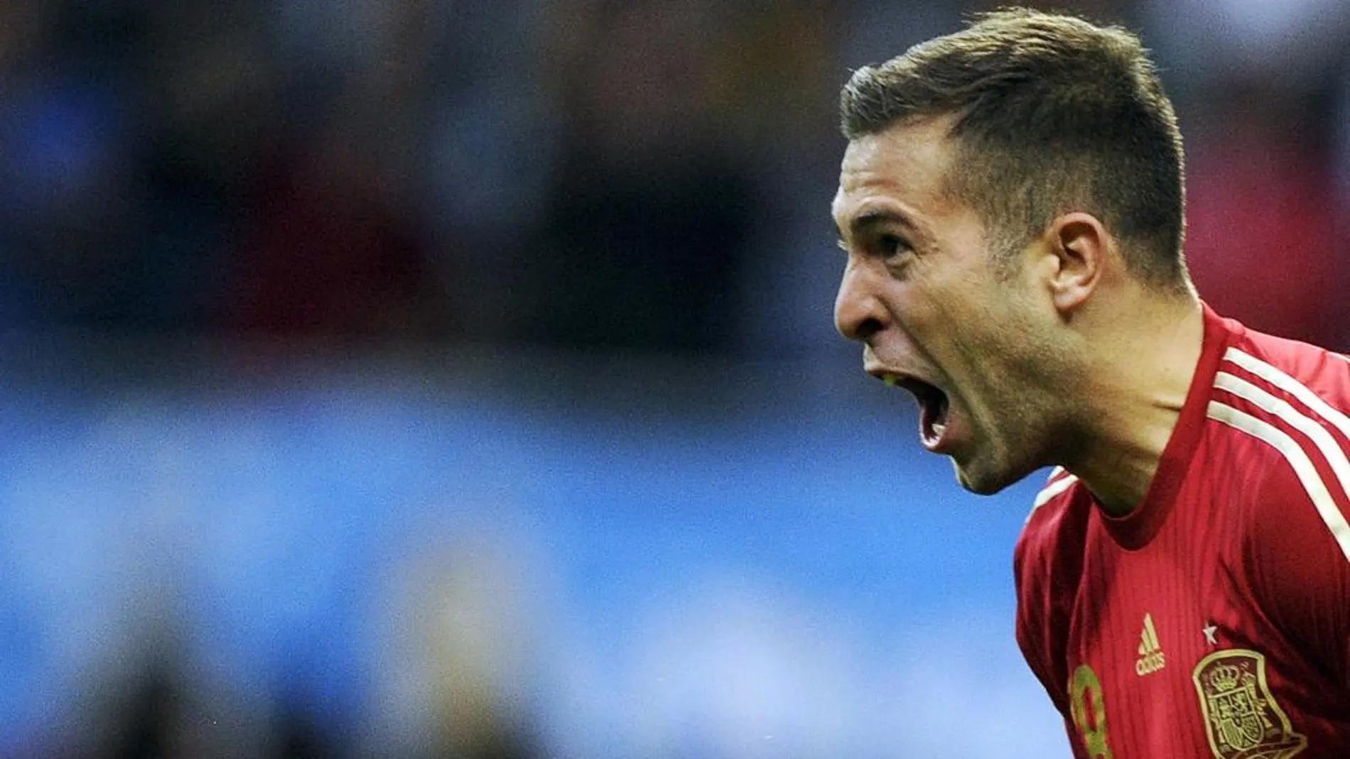 Jordi Alba celebra su gol ante Eslovaquia