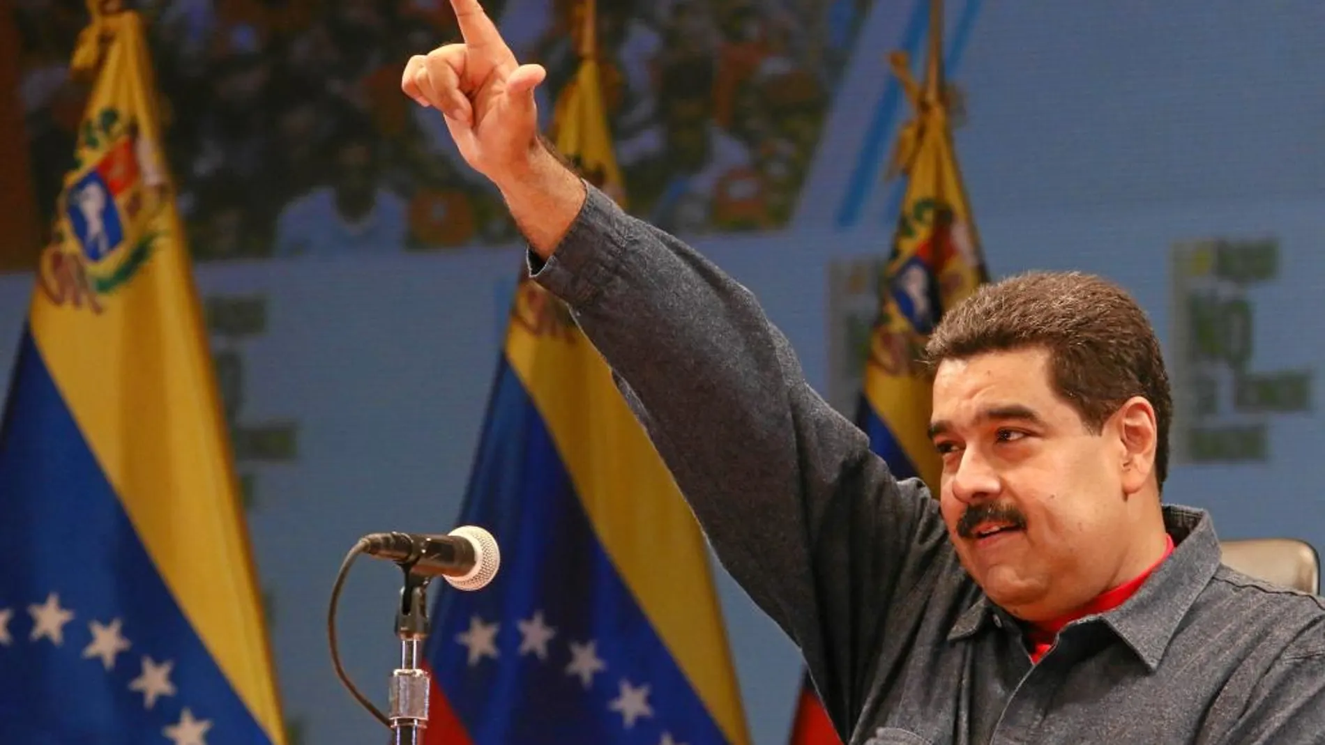 El presidente de Venezuela, Nicolás Maduro, en un mitin celebrado en Caracas