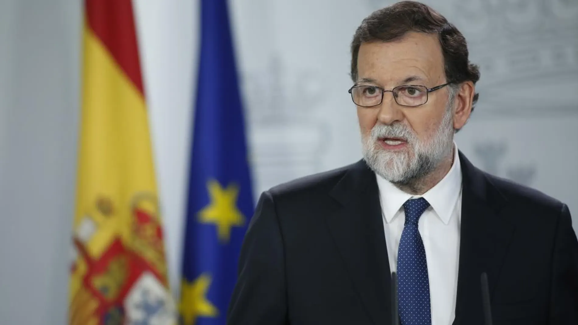El presidente del gobierno Mariano Rajoy en su comparecencia/J. G. Feria