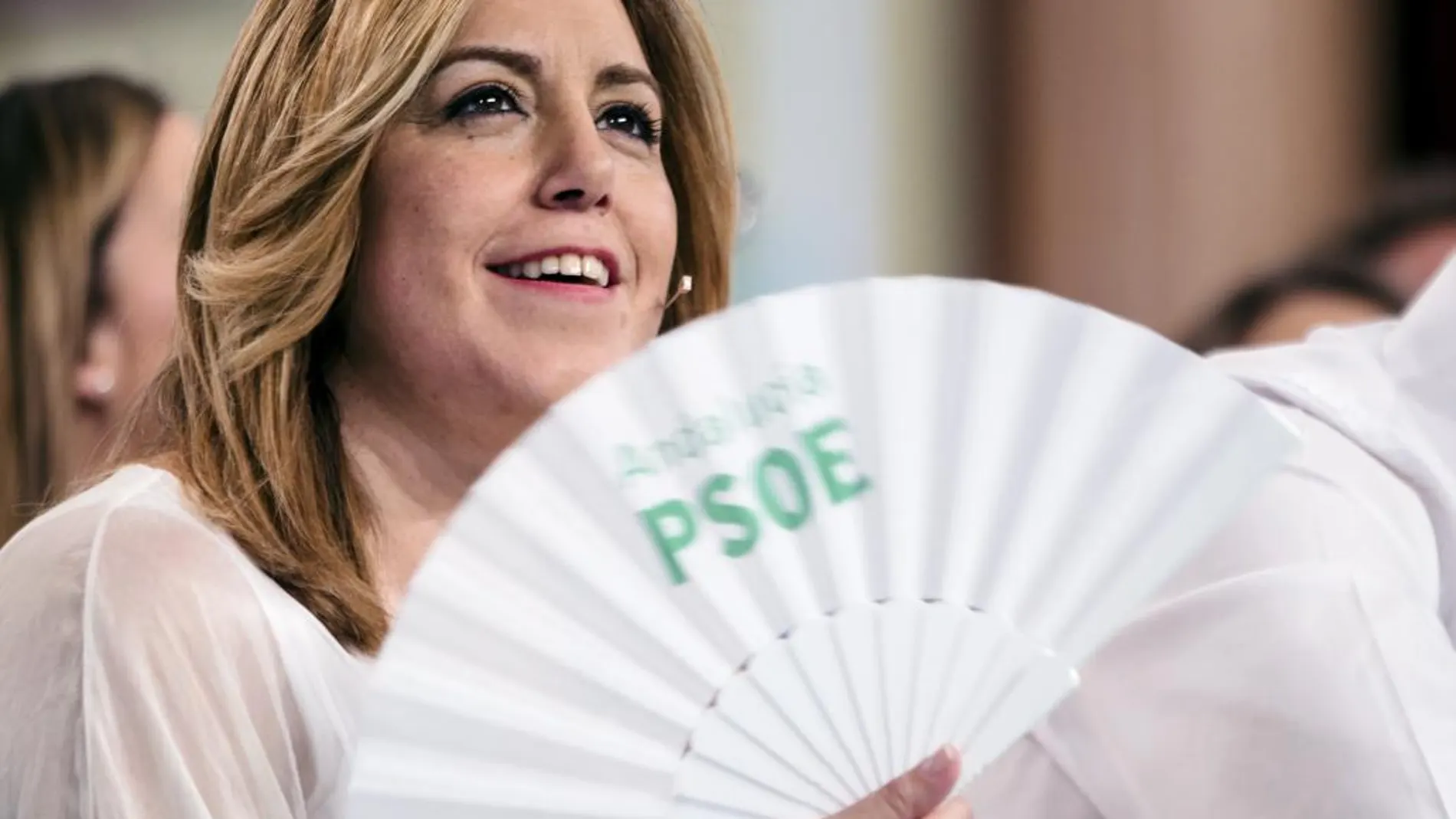 La secretaria general del PSOE Andalucía, Susana Díaz, durante un acto electoral ayer en Torremolinos (Málaga)