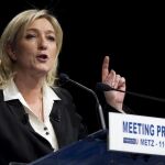 Imagen de archivo de Marine Le Pen, habla durante un acto de campaña para las eleccines presidenciales francesas