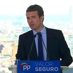 Pablo Casado hoy durante la presentación del programa del PP.