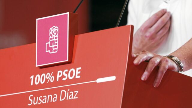 La presidenta de la Junta de Andalucía, Susana Díaz, durante el mitin celebrado ayer en Madrid en el que anunció oficialmente su candidatura