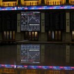 Un panel informativo de la Bolsa de Madrid