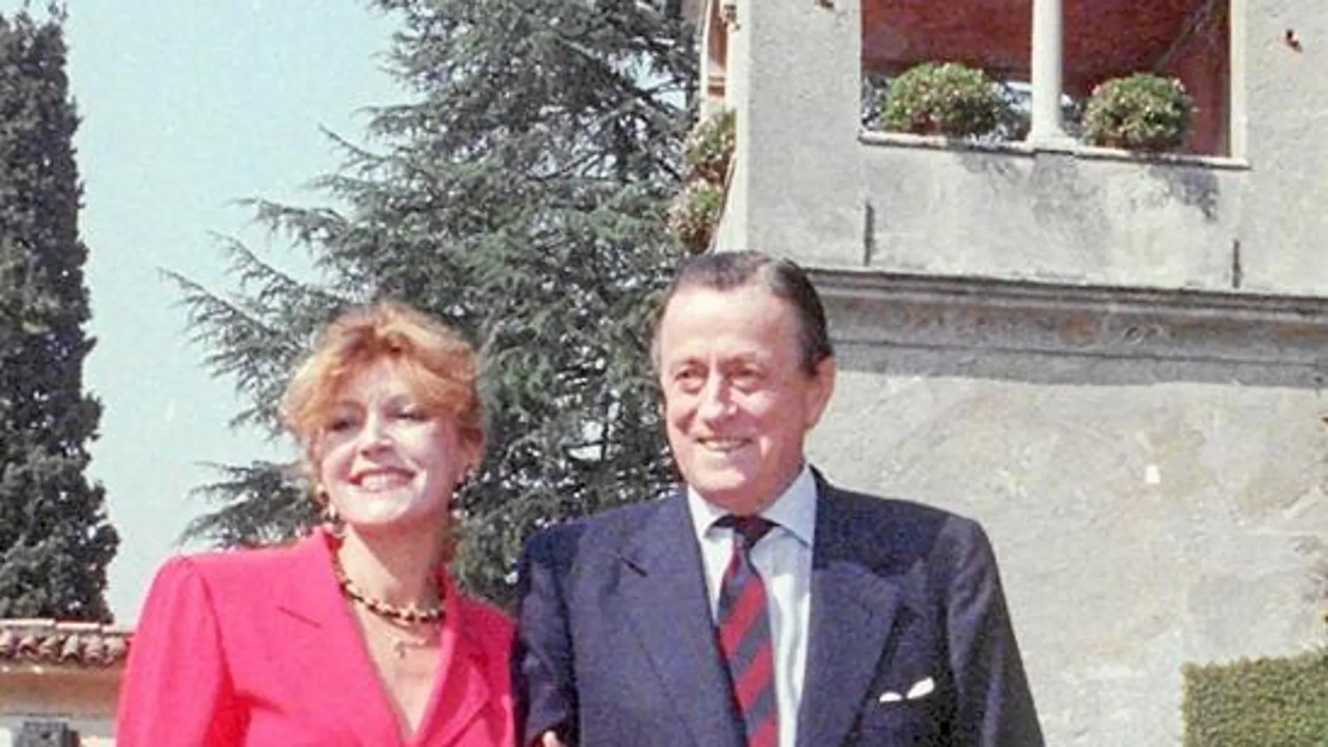 Los barones Thyssen, en su residencia de Lugano, en Villa Favorita, en los años 90