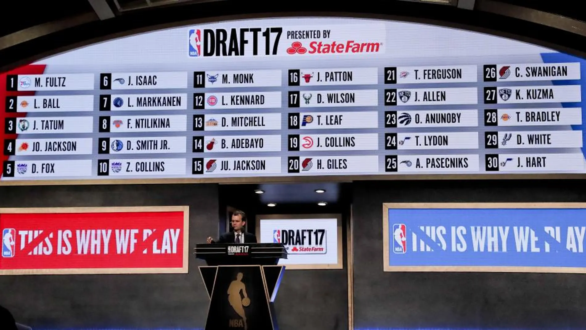 Momento del sorteo universitario de la NBA