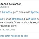 Luis Alfonso de Borbón la lía en Twitter con su mensaje sobre Franco el 20-N