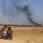 Una familiahuye de Mosul
