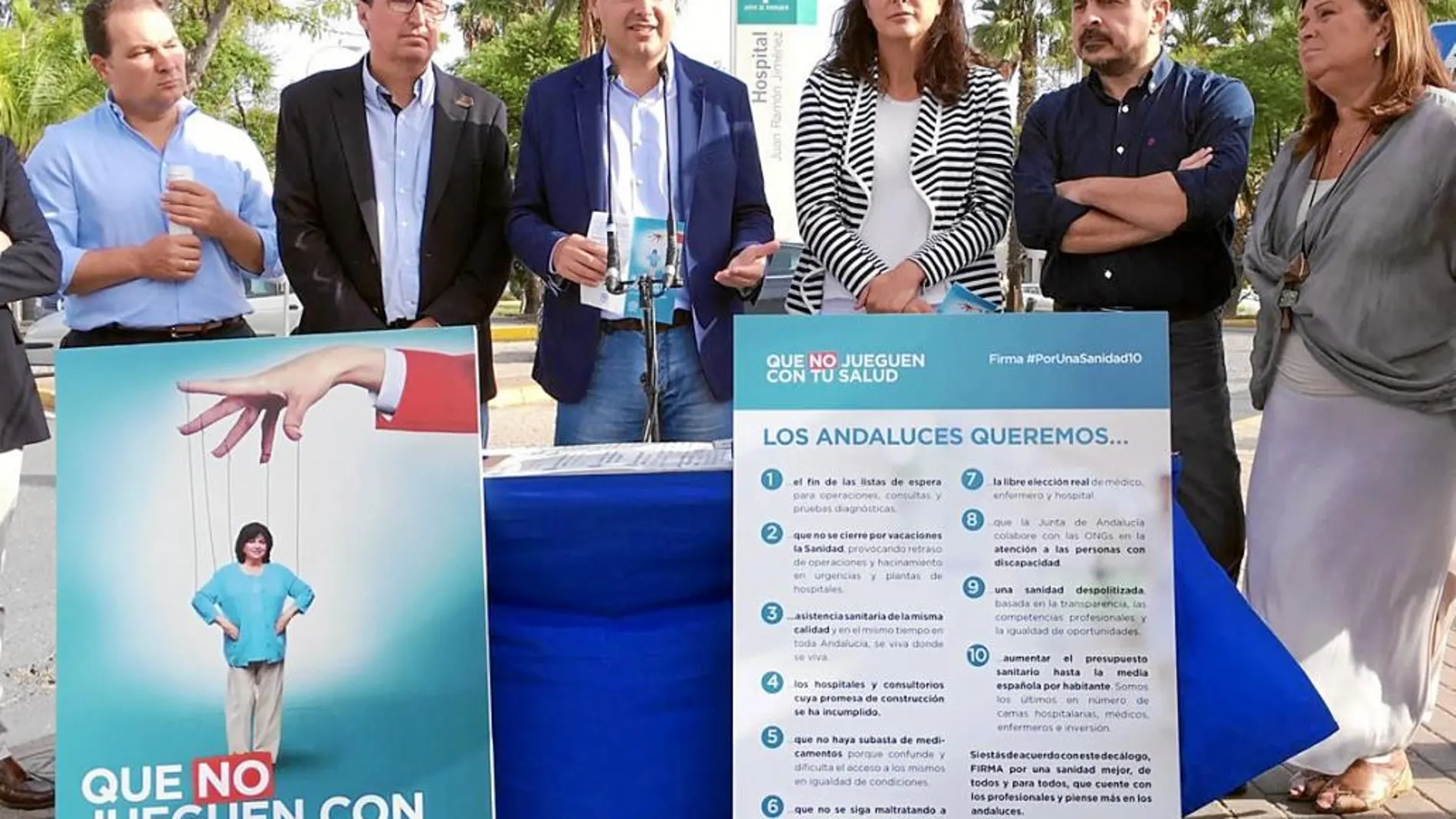 El presidente del PP-A presentó en Huelva la campaña «#PorUnaSanidad10».