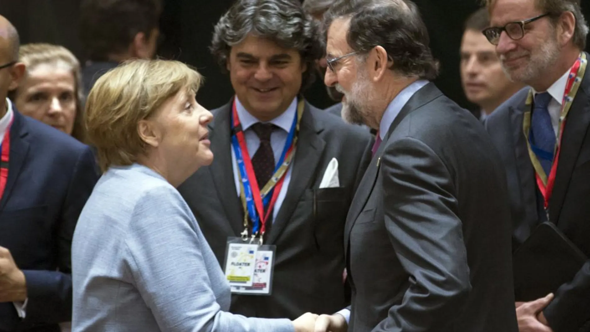 La canciller alemana, Angela Merkel y el presidente del Gobierno, Mariano Rajoy.