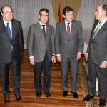 Herrera junto al ministro Álvaro Nadal, Javier Fernández e Ignacio Sánchez Galán, momentos antes de la reunión