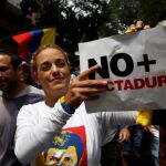 Lilian Tintori durante la marcha de Caracas