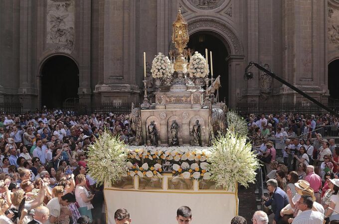 La custodia de Granada durante la procesión del Corpus Christi de ayer