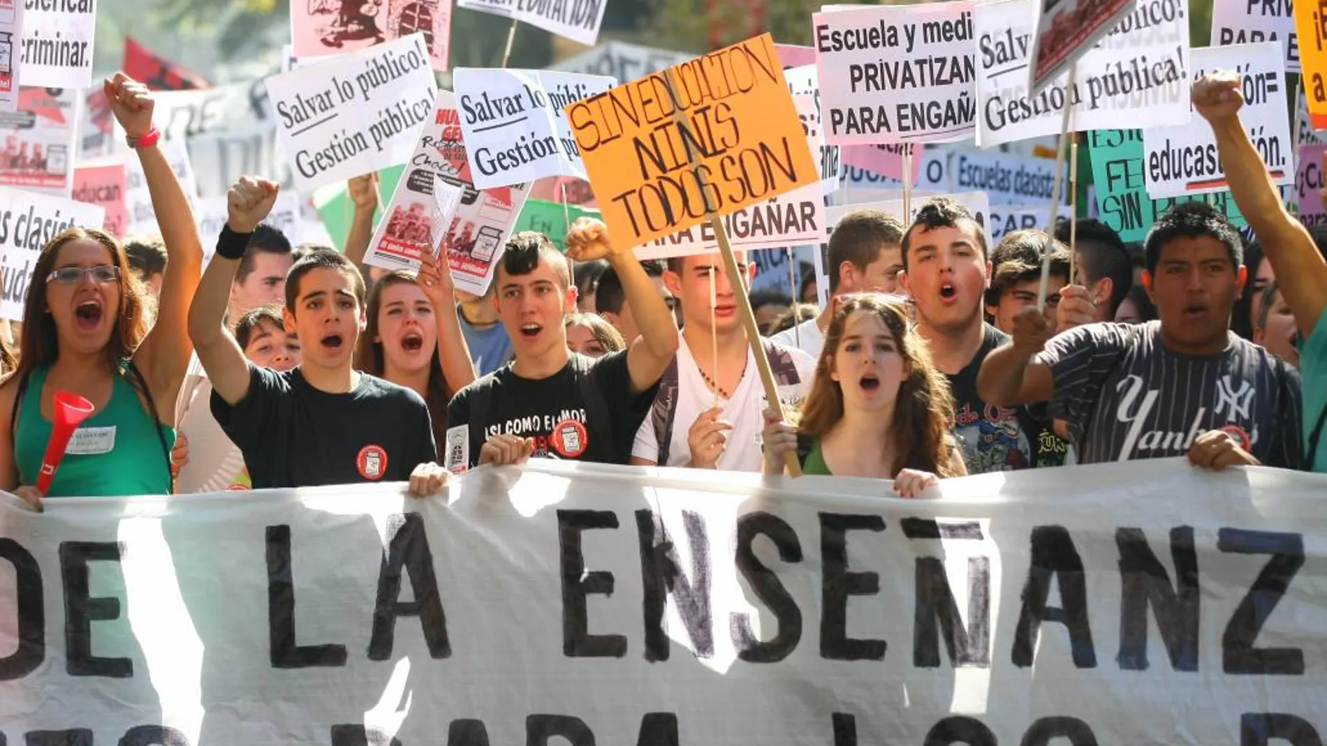 Imagen de una manifestación convocada por el sindicato de estudiantes