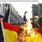 En una de sus publicaciones el acusado incluyó la bandera de España ardiendo con la leyenda "Esto es lo que hago con la puta bandera burguesa española".