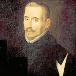 Óleo atribuido a Eugenio Cajés titulado «Retrato de Lope de Vega (1612-1615)