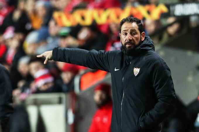 Pablo Machín, en su último partido con el Sevilla. Pablo Machín, en su último partido con el Sevilla.
