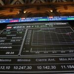 Panel de la Bolsa, ayer