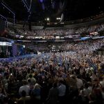 La candidata a la presidencia de Estados Unidos por el Partido Demócrata, Hillary Clinton, en el último día de la Convención Demócrata