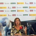 La consejera de Agricultura y Ganadería, Milagros Marcos, presenta la Feria Ovinnova en Madrid junto al presidente de Ovigen, José Arévalo Flórez-Estrada, entre otros