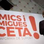 El candidato del PSC a la presidencia de la Generalitat, Miquel Iceta, durante el acto de presentación de la plataforma de apoyo a su candidatura