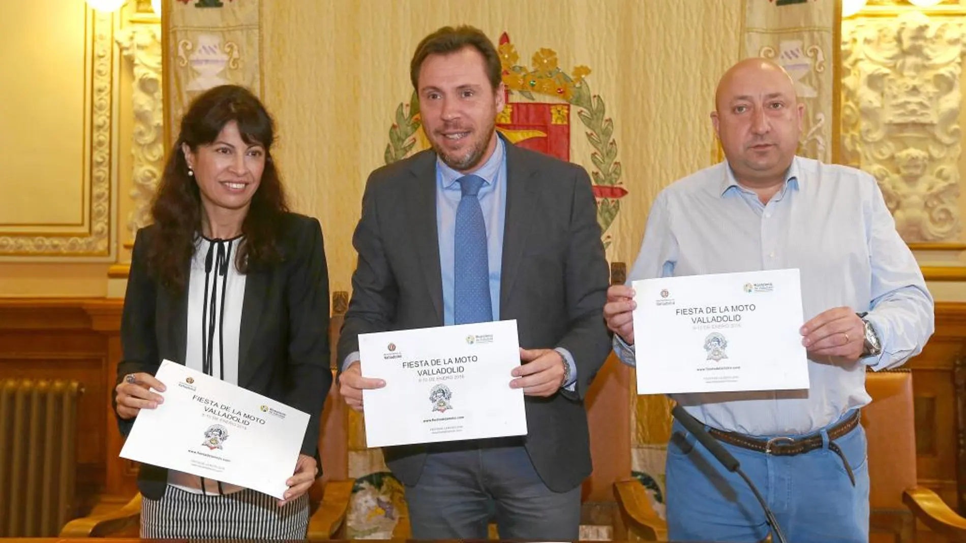Ana Redondo, Óscar Puente y Jaime Fernández, presentan los actos de la Fiesta de la Moto en Valladolid