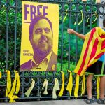 Cartel reclamando la libertad del líder de ERC, en prisión provisional desde noviembre de 2017 por su papel en el proceso independentista