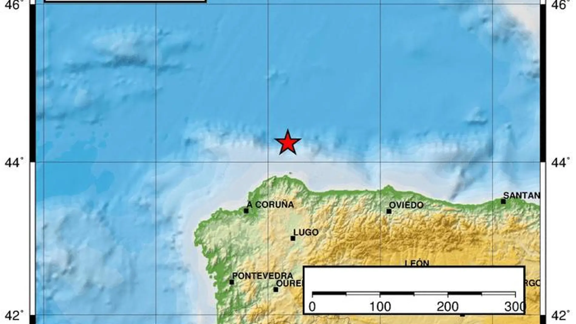 Se registra un terremoto de 3,2 grados en el mar Cantábrico