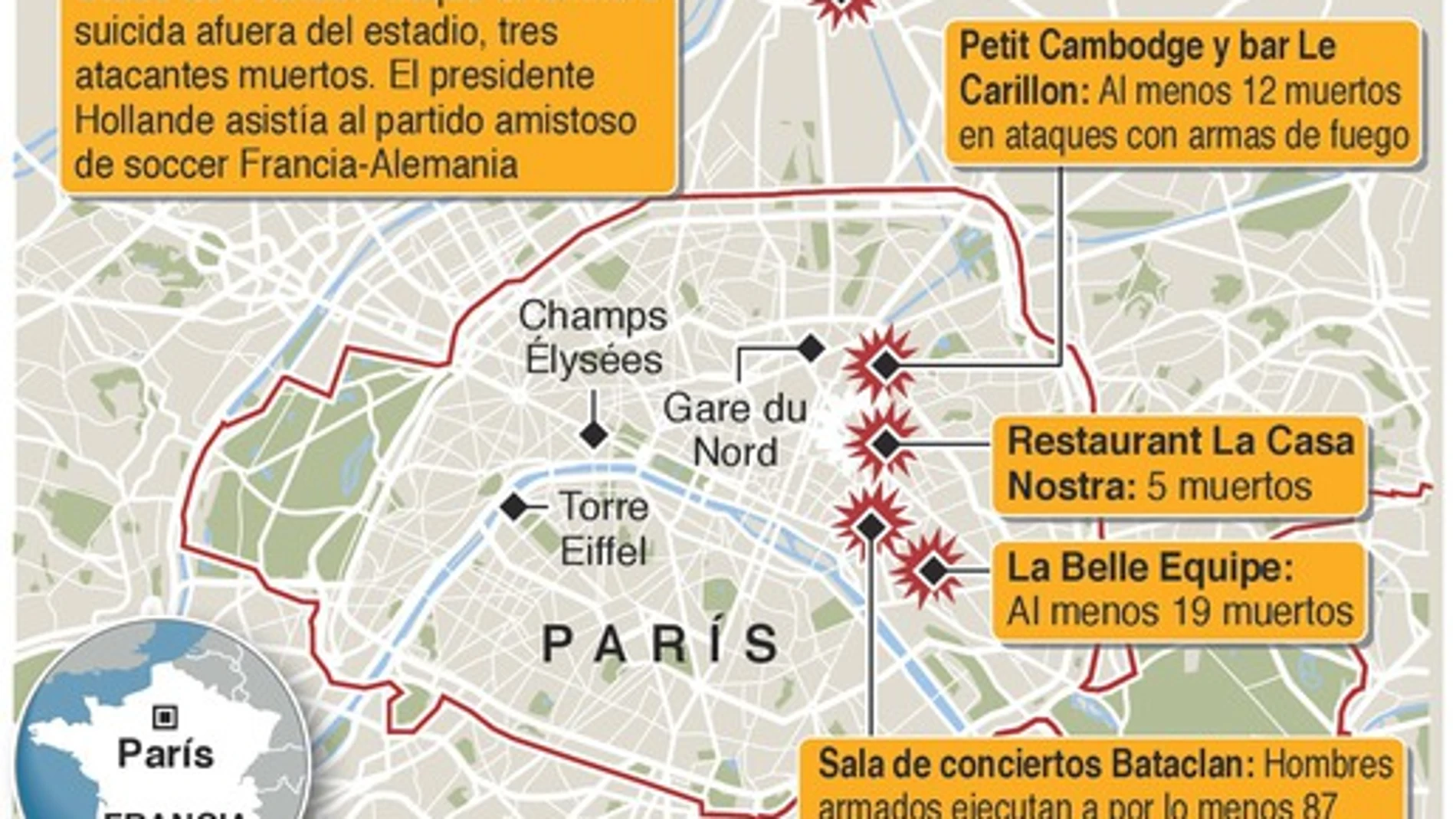Así fueron los ataques en París: cronología de una pesadilla