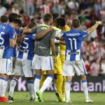 Los jugadores del CD Leganés celebran la permanencia del equipo en Primera División