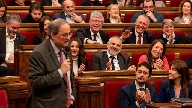 Torra en una sesión de control en el Parlament