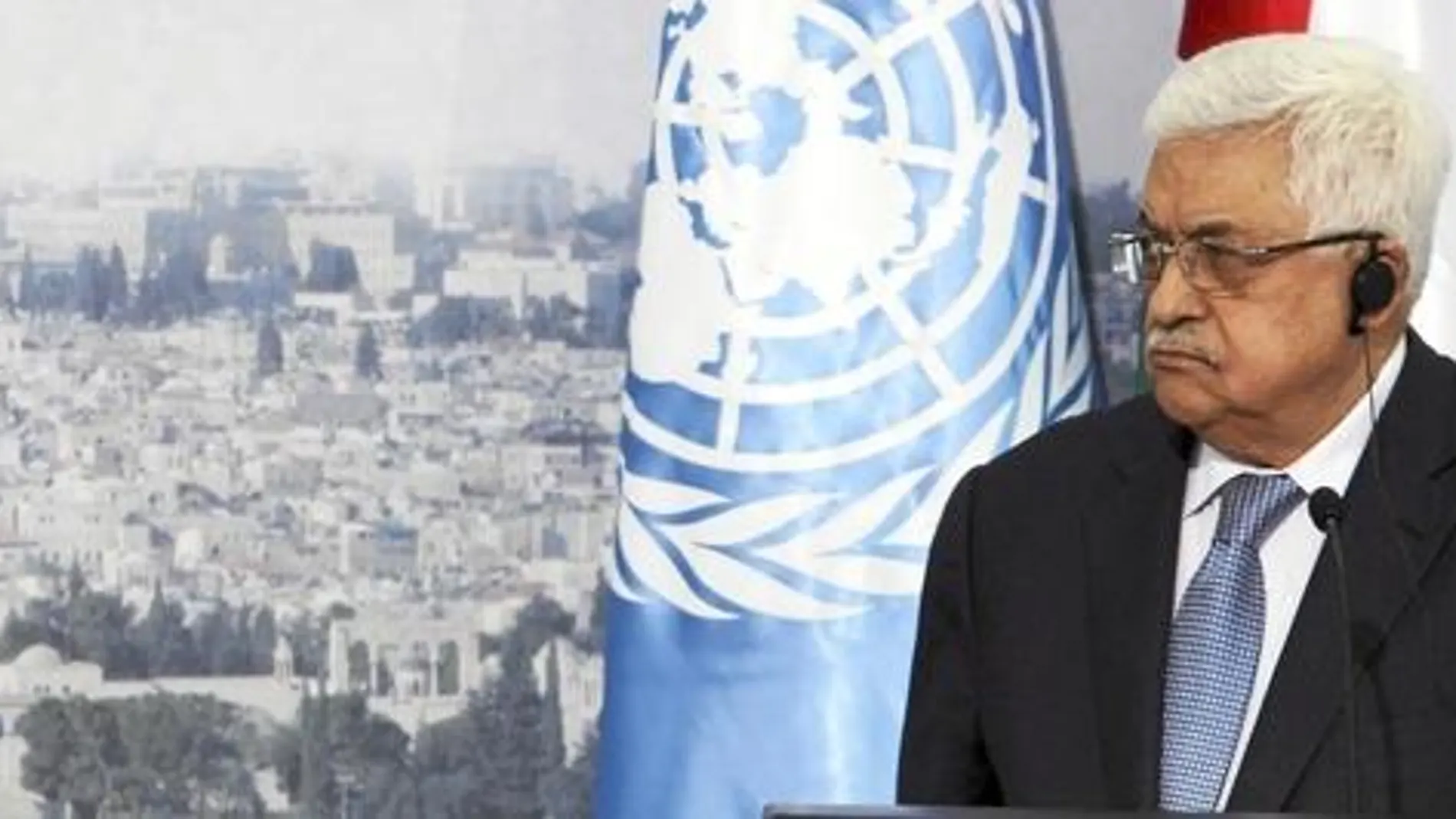 El presidente palestino, Mahmud Abas, durante una rueda de prensa en Ramala