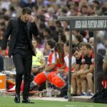 El entrenador del Atlético de Madrid, Diego Simeone, durante el encuentro