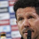 El entrenador argentino del Atlético de Madrid, Diego Pablo Simeone