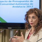 La consejera de Hacienda, María Jesús Montero, presentó ayer las cuentas de 2017.