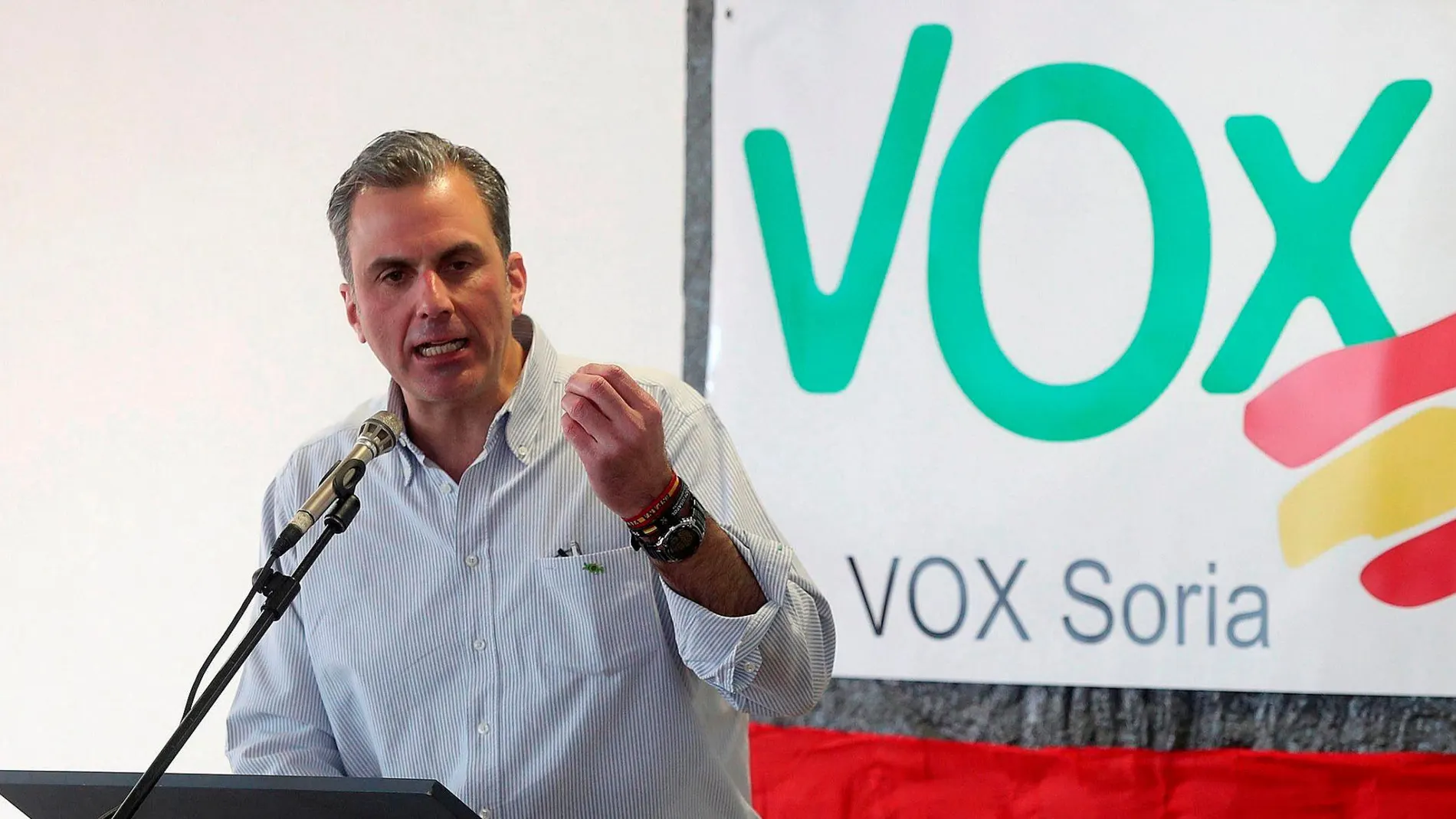 El secretario general de Vox, Javier Ortega Smith, en Soria