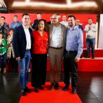 Luis Tudanca, Iratxe García y Javier A. Cendón arropan al candidato del PSOE a la Alcaldía de Ponferrada, Olegario Ramón