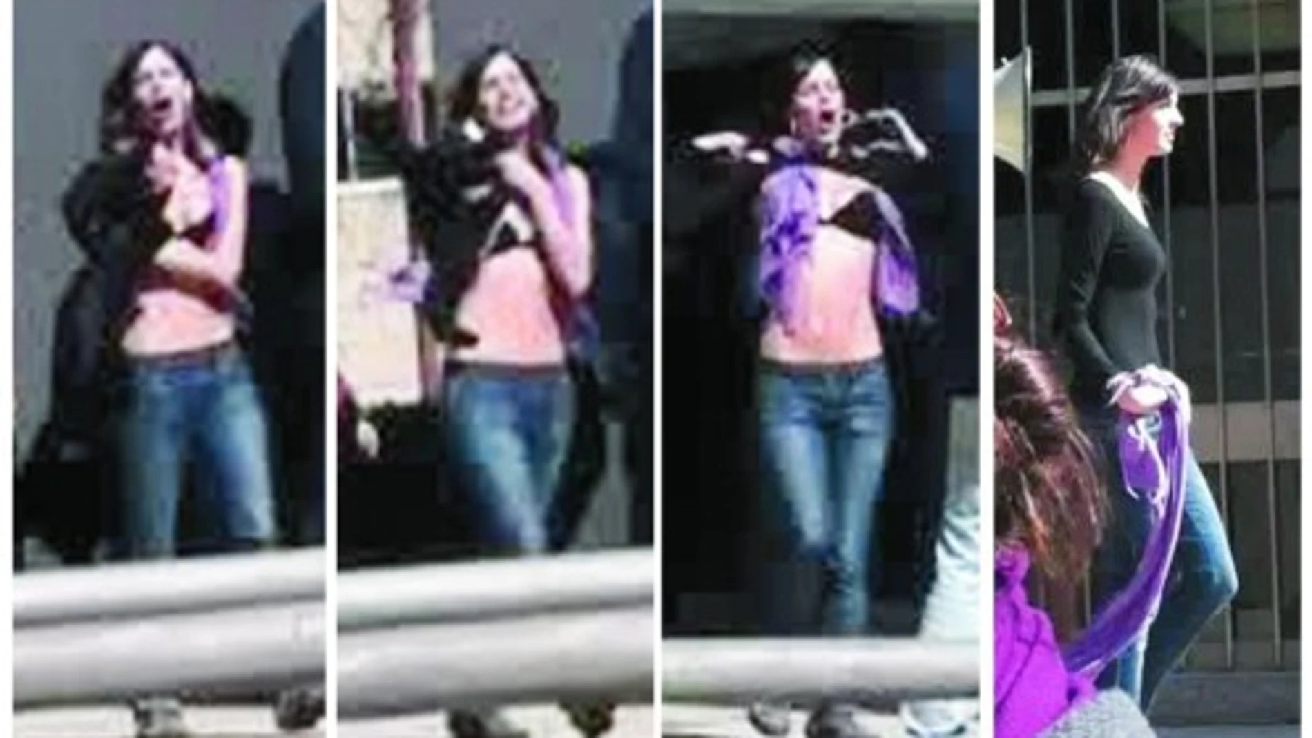 Rita Maestre en una imagen del vídeo del asalto a la capilla