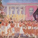 Alexander Samokhvalov. S. M. Kirov en la marcha de deportistas aficionados (1935)