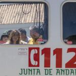La presidenta de la Junta, Susana Díaz, presentó ayer el Plan Infoca en Aznalcóllar (Sevilla)
