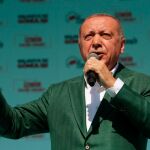 Erdogan habla durante un mitin hoy en Izmir, en Turquía. Efe