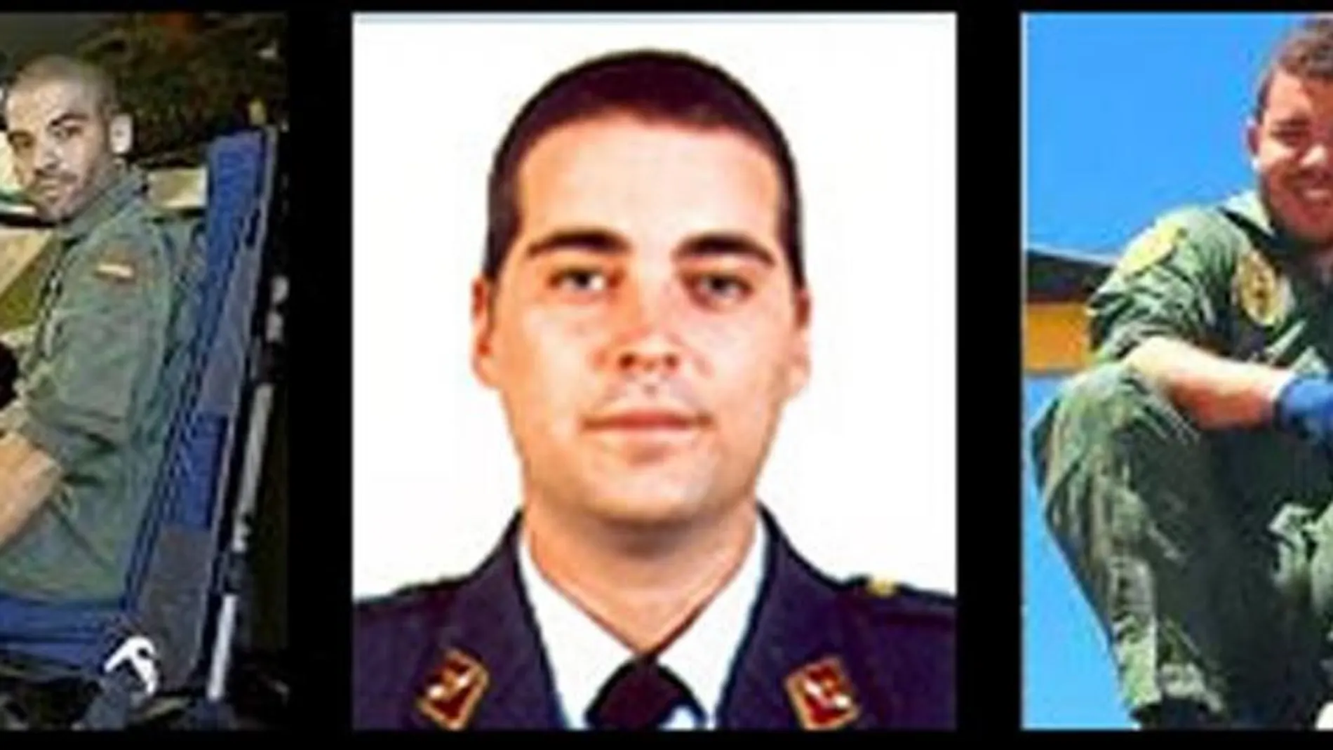 (De izda. a dcha.) El capitán José Morales Rodríguez, de 36 años; el teniente Saúl López Quesada, de 26 años; y el sargento Jhonander Josué Ojeda Alemán, de 27