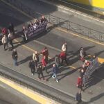Imagen de la "multitudinaria"manifestación que ha afectado a 14 líneas de transporte de Madrid