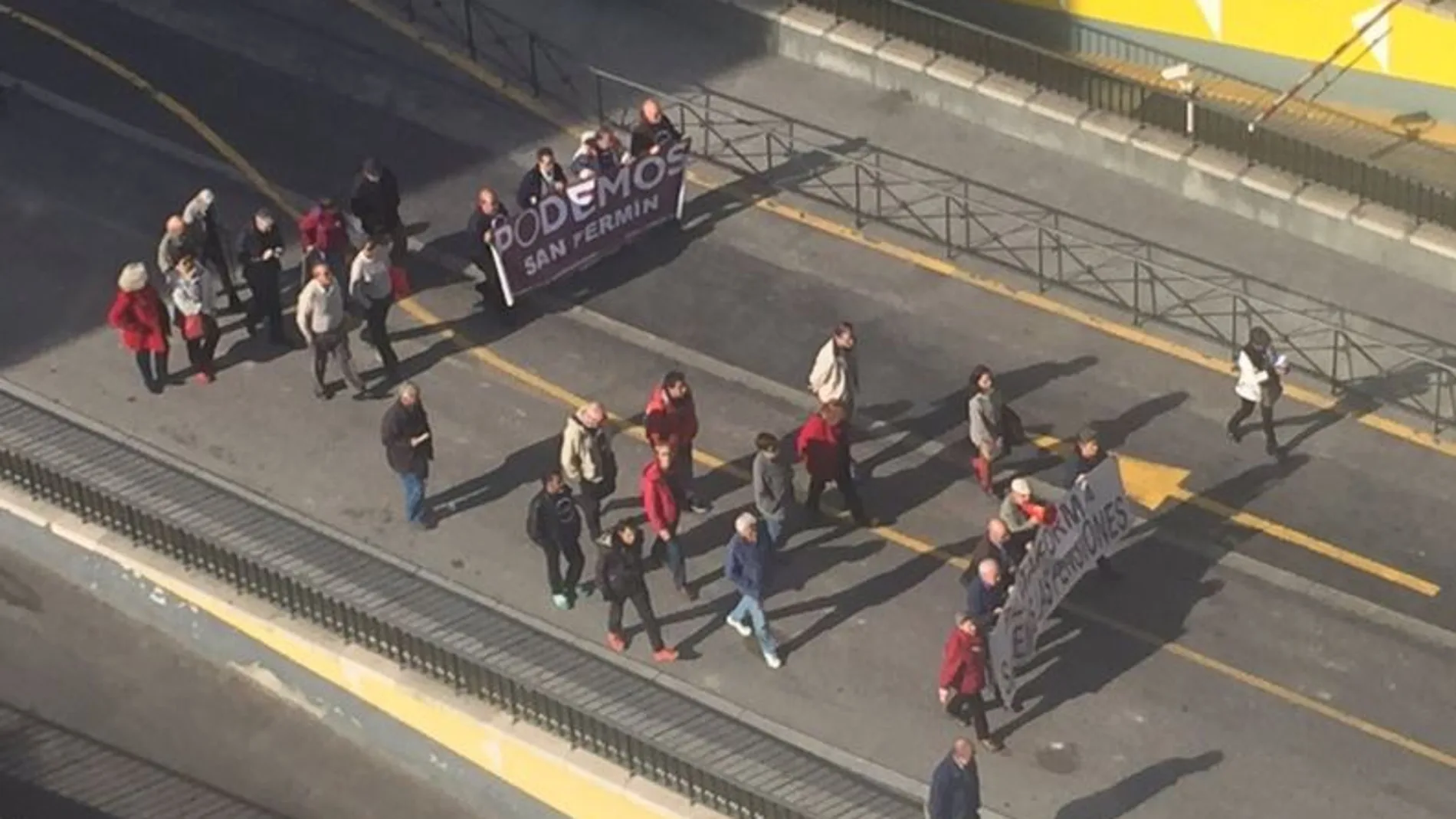 Imagen de la "multitudinaria"manifestación que ha afectado a 14 líneas de transporte de Madrid