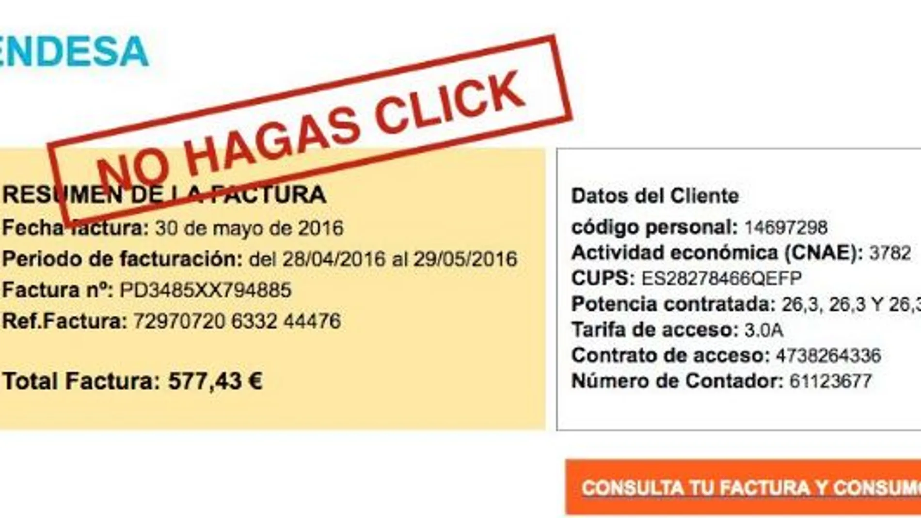 La campaña de #phishing a @Endesa vuelve a la carga