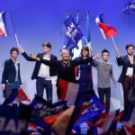 Marine Le Pen en uno de sus mítines de campaña presidencial