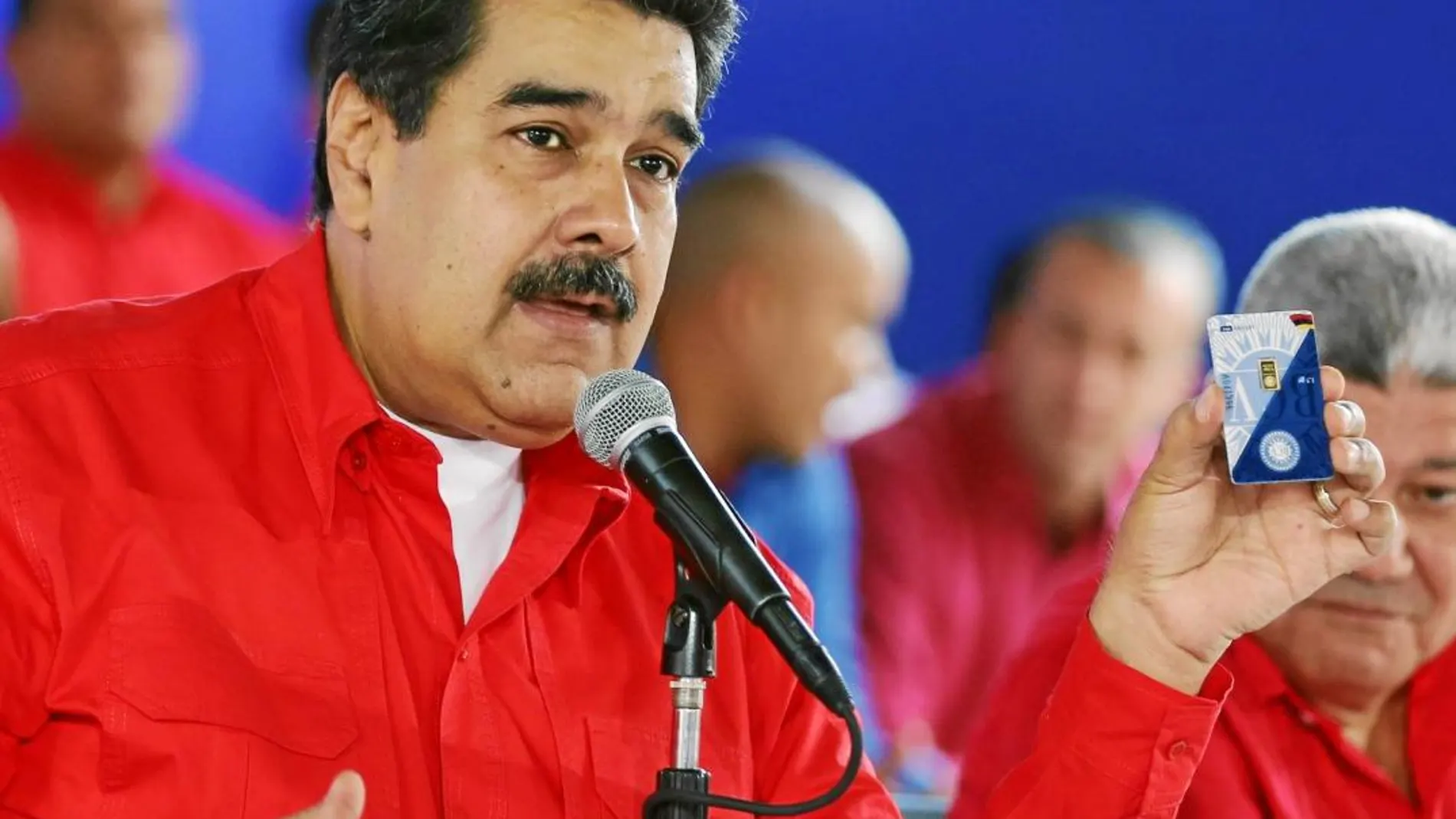 Nicolás Maduro, durante una reunión con dirigentes del partido de Gobierno el domingo para anunciar un plan nacional de ahorro