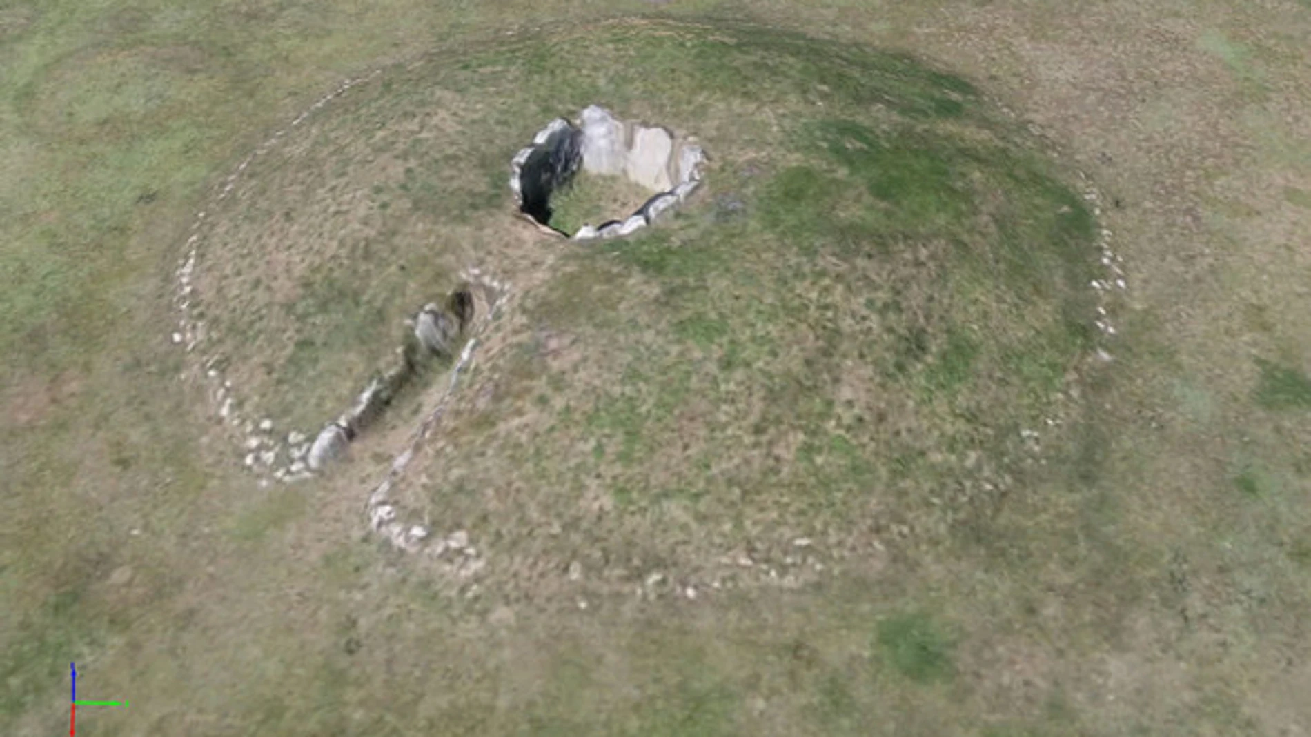 Recreación del dolmen de La Cabaña en 3D